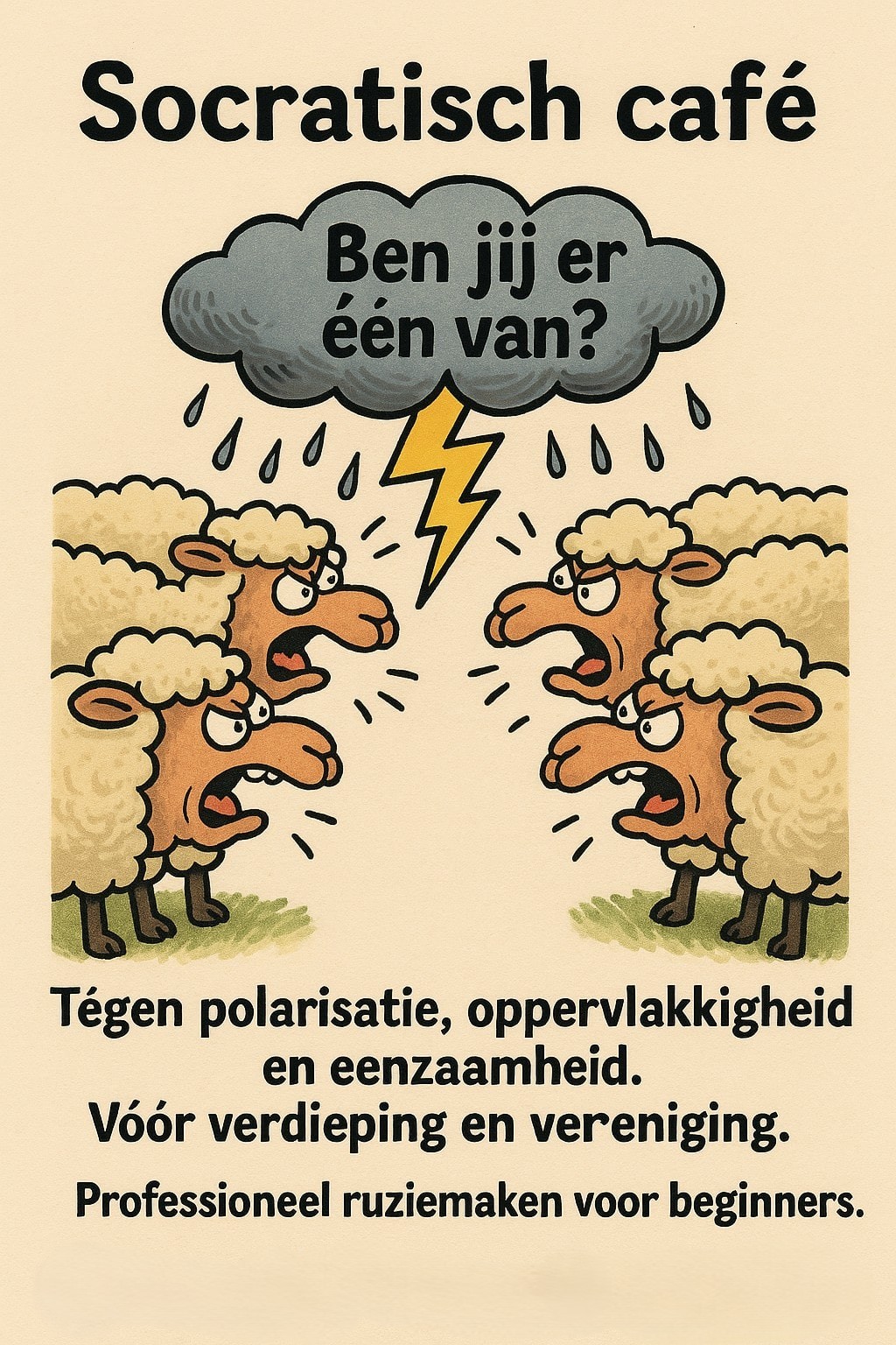 Flyer met informatie over het Socratisch Café Castricum